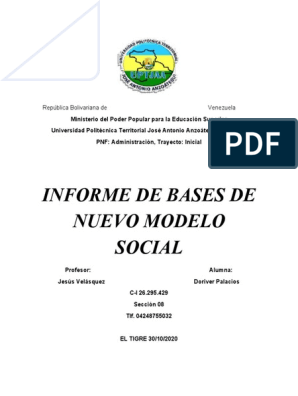 Bases de Nuevo Modelo Social | PDF | Venezuela | Socialismo