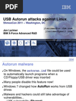 Usb Autorun Attacks Against Linux: Shmoocon 2011 - Washington, DC