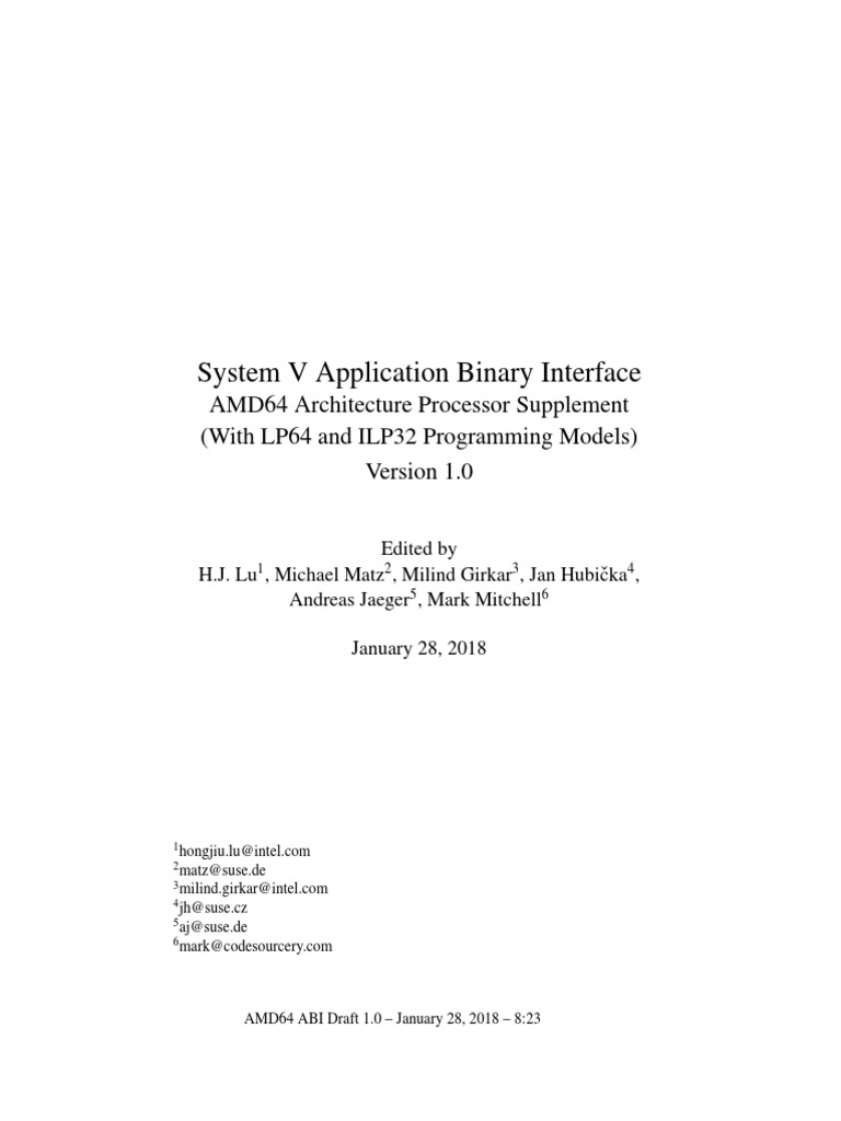 AMD64 ABI Specification Guide | PDF | Integer (Computer Science ...