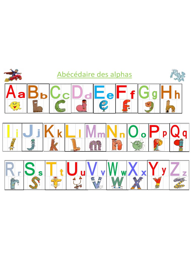Les Alphas à Imprimer Gratuit Pdf Abecedaire Des Alphas | PDF