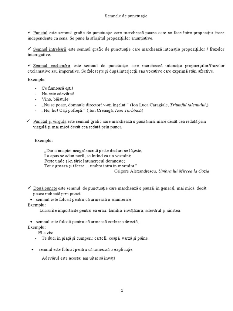 Semne de Punctuatie | PDF
