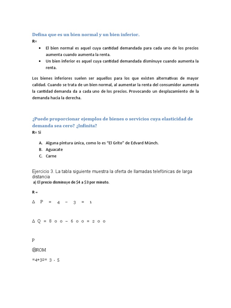 Bienes Normales e Inferiores: Definición | PDF | Finanzas y dinero ...