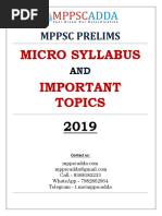 MPPSC Prelims: Micro Syllabus Important Topics