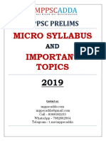 MPPSC Prelims: Micro Syllabus Important Topics