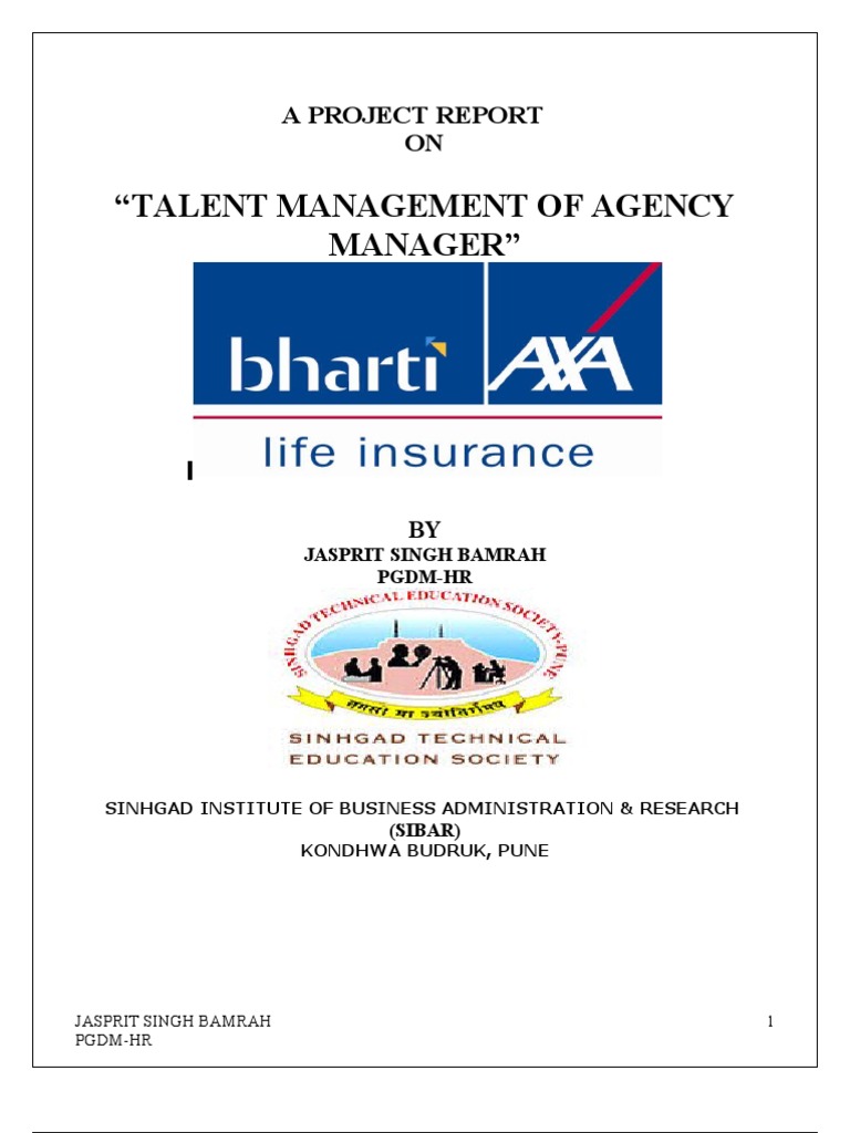 Talent Management in Bharti Axa Insurance | PDF | Insurance | Economies