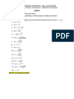 Deber 5. derivación Logarítmica y derivadas de orden superior