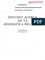 LESSING, THEODOR - Estudio Acerca de La Axiomática Del Valor (Por Ganz1912) PDF