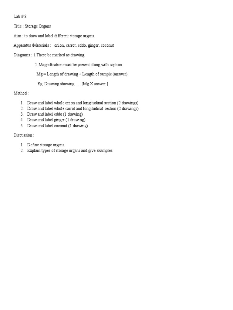 Storage Organs Lab 8 PDF