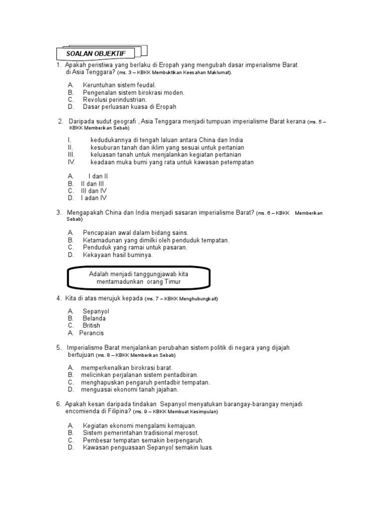 Sejarah spm 2008 bab 1 Sejarah spm 2008 bab 1