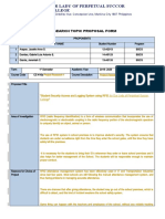 Our Lady of Perpetual Succor College: Research Topic Proposal Form