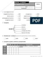 Ficha de Matemática - 3º Ano - 1 Periodo