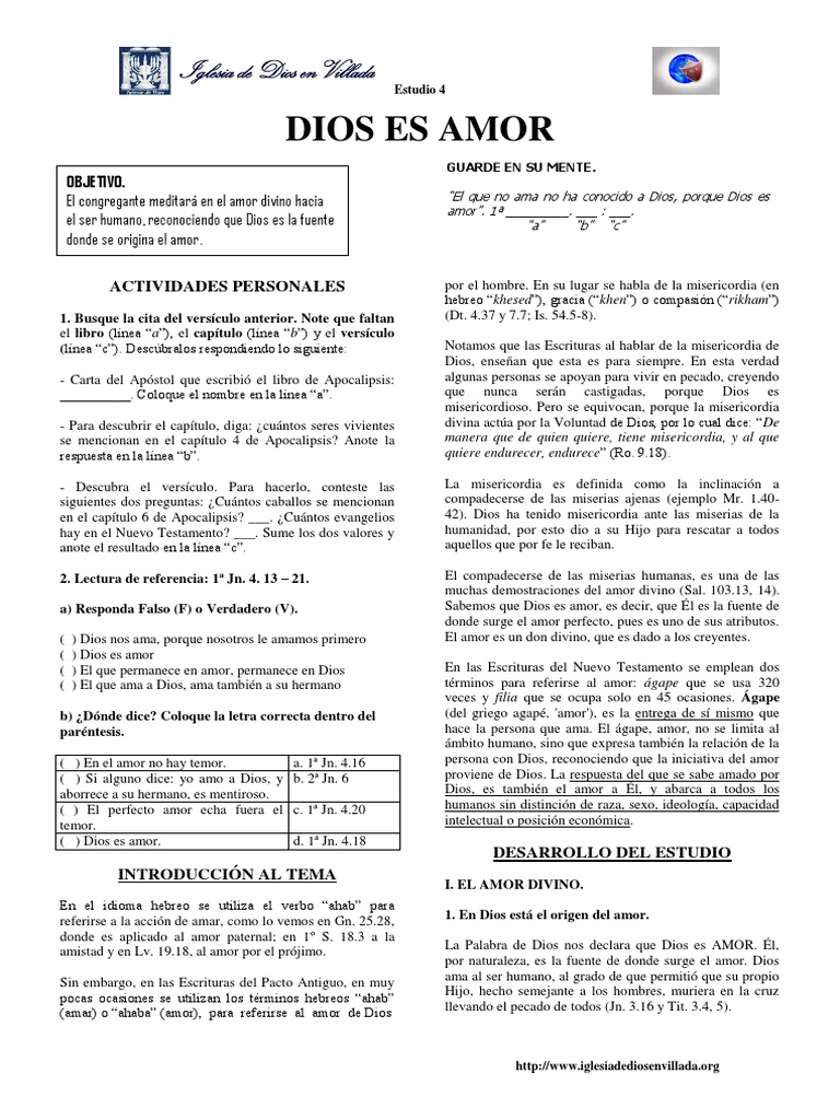 Dios Es Amor | PDF | Misericordia | Amor