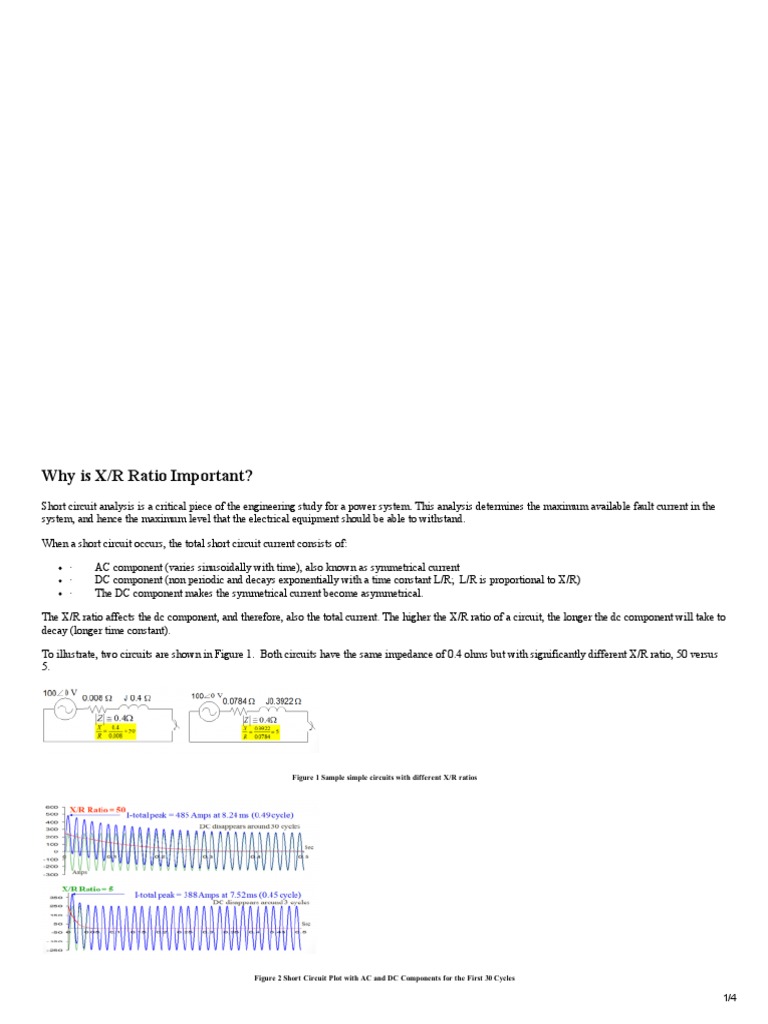 Why Is X/R Ratio Important? Figure 1 Sample Simple Circuits With