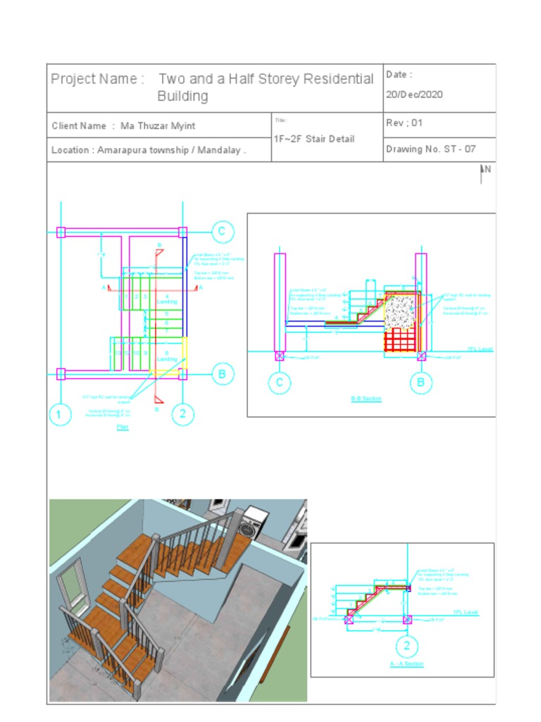 Stair Detail for Two-Storey Home | PDF | Architectural Design ...