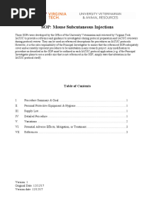 Sop Mouse Injection Subcutaneous