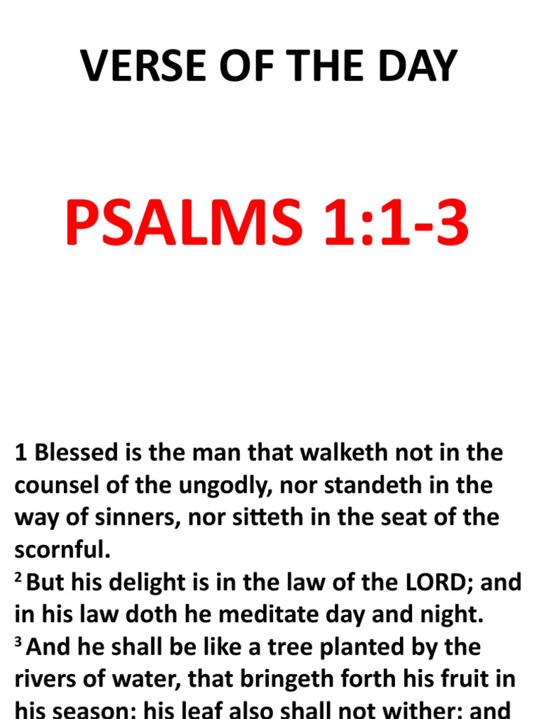 Psalm 1 Vs 1 3 Meaning