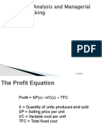 Break Even Analysis and Managerial Decision Making