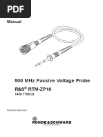 500 MHZ Passive Voltage Probe R&S Rtm-Zp10: Manual