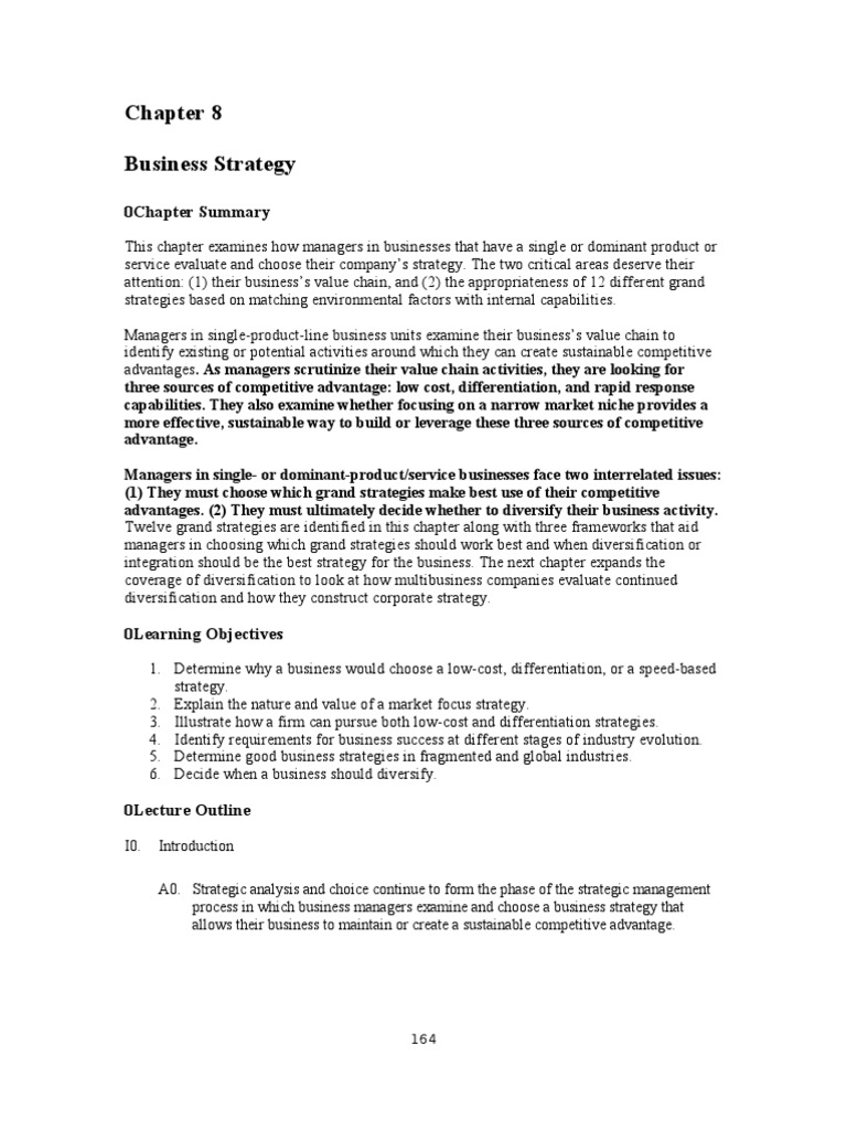 Strategic MGMT ch08 | PDF | Competitive Advantage | Strategic Management