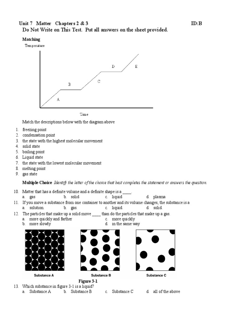 Do not write on this test put all answers on the sheet provided pdf