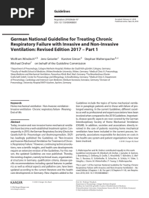 German National Guideline For Treating Chronic Respiratory Failure With Invasive and Non-Invasive Ventilation: Revised Edition 2017 - Part 1