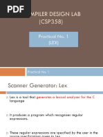 Compiler Design Lab (CSP358) : Practical No. 1 (LEX)