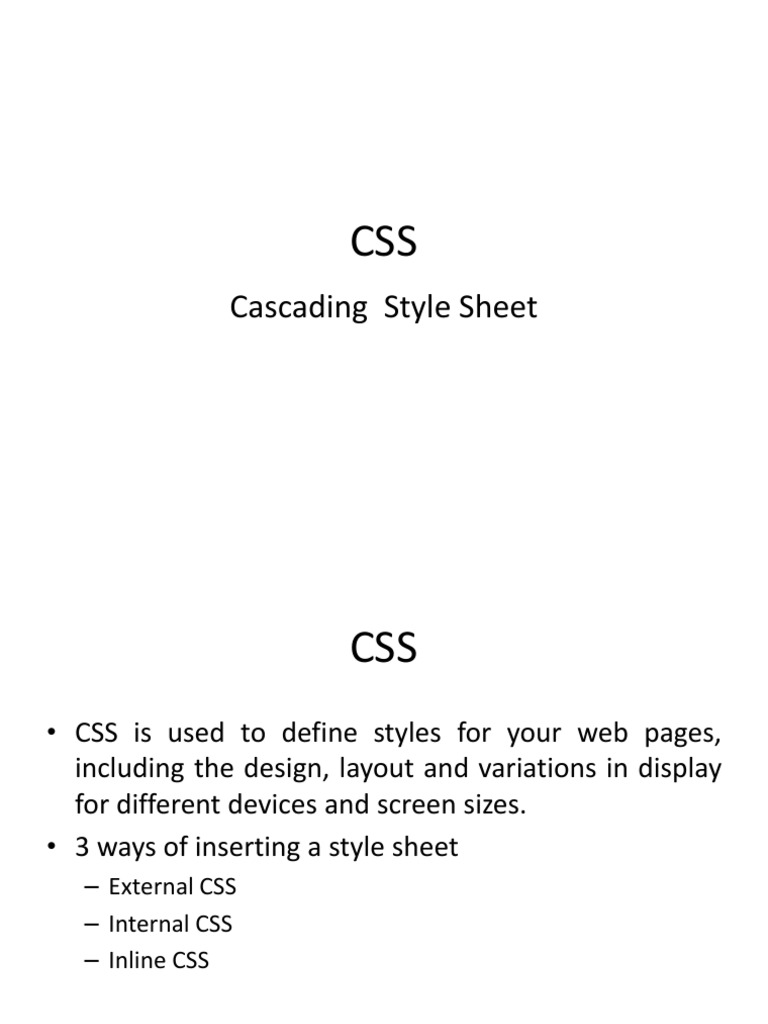 CSS Style Sheet Guide | PDF | Html | Html Element