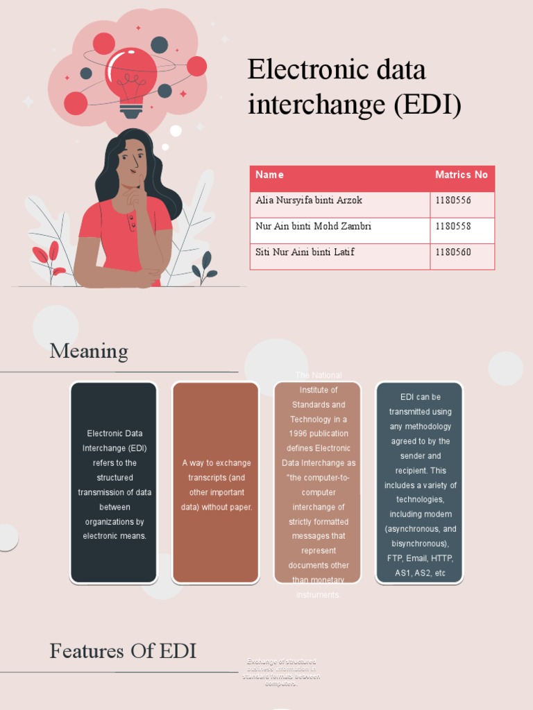 Electronic Data Interchange (EDI) : Name Matrics No | PDF | Electronic ...