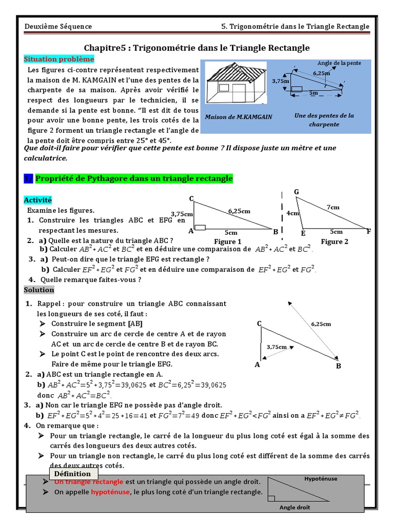 Trigonométrie et Pente de Toit | PDF | Fonction trigonométrique | Triangle