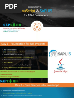 Introduction To JS and SAPUI5 - Course Content