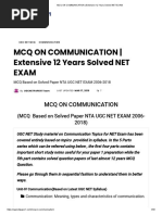 MCQ On Communication - Extensive 12 Years Solved NET Exam