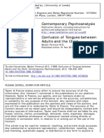 Contemporary Psychoanalysis: To Cite This Article: Sándor Ferenczi M.D. (1988) Confusion of Tongues Between