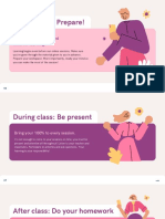 Illustrated Pink and Purple Classroom Rules and Online Etiquette Education Presentation