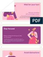 Illustrated Pink and Purple Classroom Rules and Online Etiquette Education Presentation