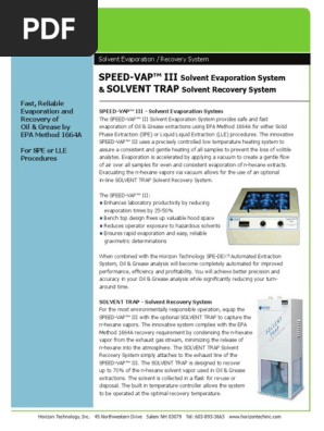 Horizon: Speed-Vap™ Iii Solvent Trap | PDF | Evaporation
