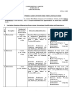 Discipline, Number of Vacancies/Reservation, Educational Qualification and Experience