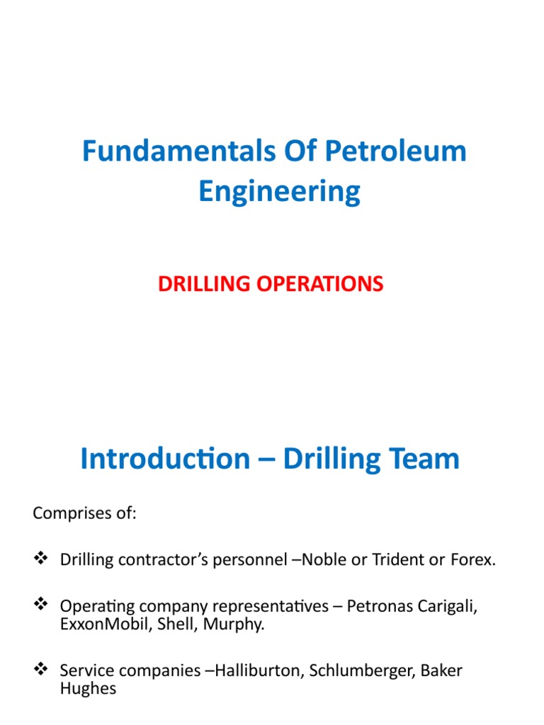 Drilling Operations in Petroleum Engineering | PDF | Casing (Borehole ...
