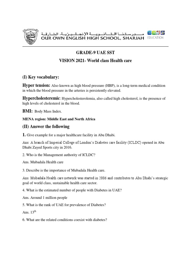 Vision 21 World Class Health Care Pdf