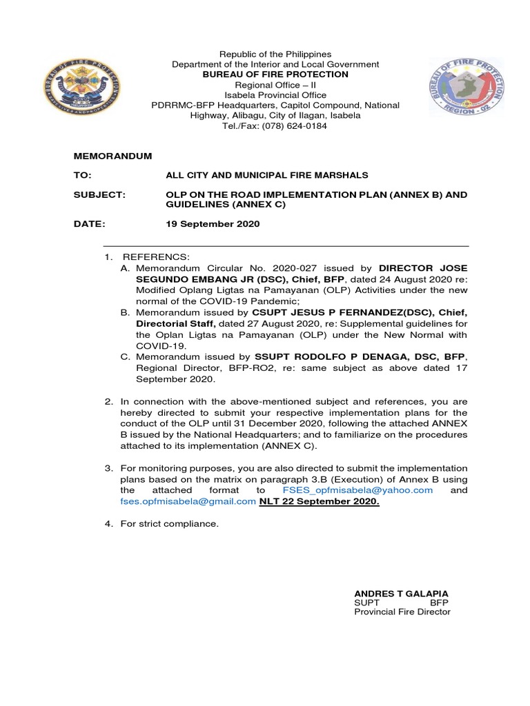 Advance Copy Memo Olp New Normal | PDF