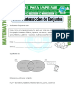 Ficha Interseccion de Conjuntos para Tercero de Primaria