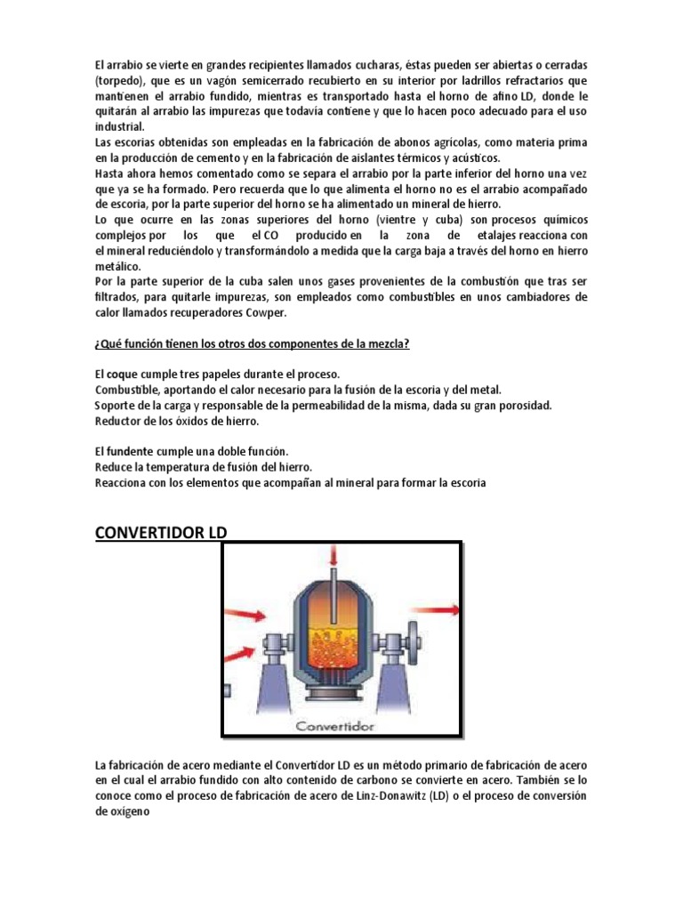 Mezclador y Convertidor LD | PDF | Arrabio | Hierro