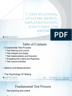 7.test Planning Analysis Design Implementation Execution and Reporting