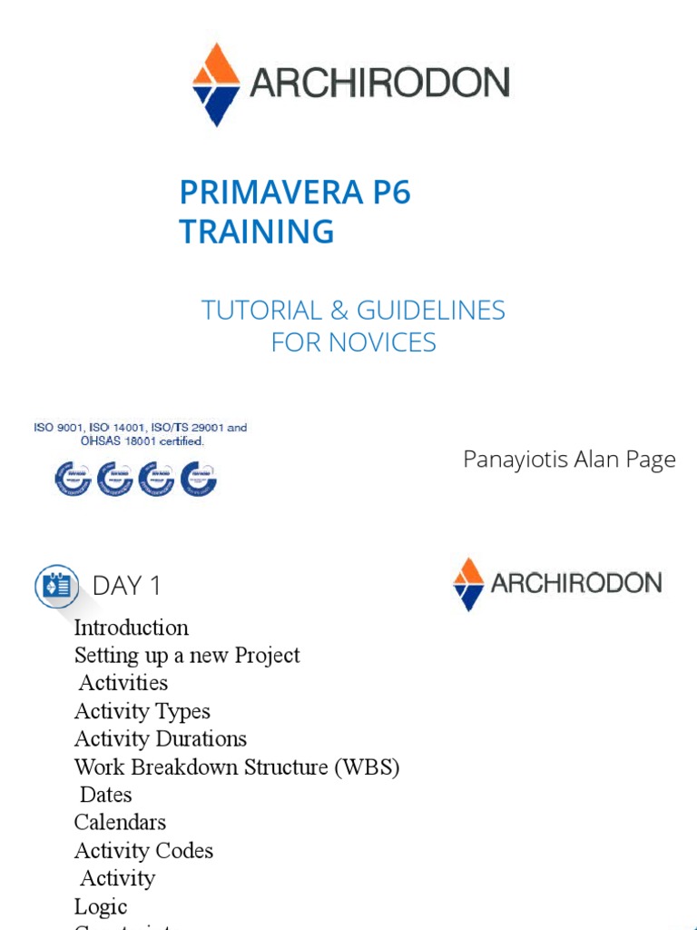 Primavera P6 Training: Tutorial & Guidelines For Novices | PDF | Career ...
