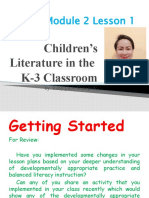 Module 2 Lesson 1: Children's Literature in The K-3 Classroom