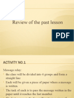Review of The Past Lesson