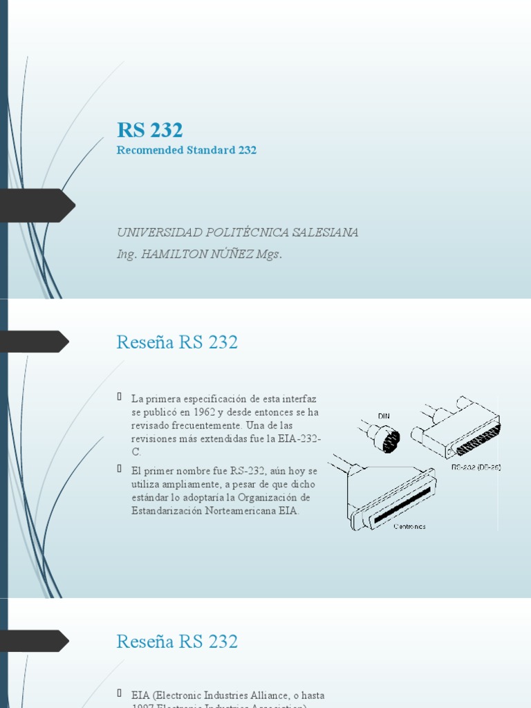 RS 232 | PDF | Transmisión de datos | Electrónica