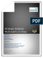 Strategic Analysis McDonalds in China W PDF