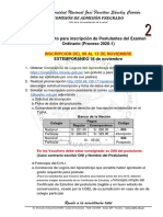 Inscripción de Postulantes Del Examen Ordinario (Proceso 2020-1)