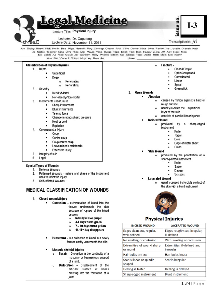 1.03. Physical Injuries PDF | PDF | Firearms | Rifle