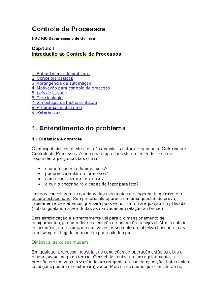 Controle de Processos | PDF | Válvula | Equações diferenciais